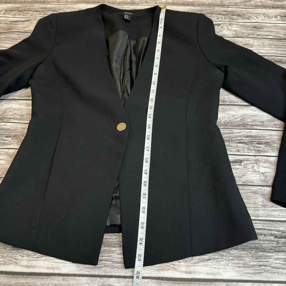 Forever 21 Women’s Black Fitted Hip-Length Single Button Blazer Jacket Small S - Picture 11 of 12